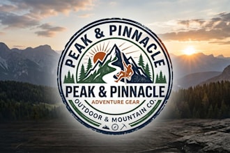 design a professional climbing logo for outdoor, adventure, and mountain brands