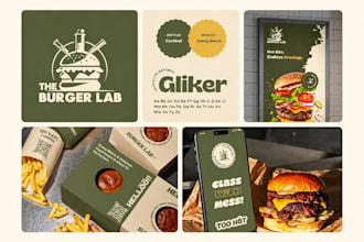 design restaurant brand identity, menu design and premium branding kit
