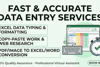 be your expert data entry operator for fast typing work