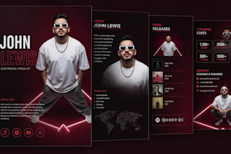 design electronic press kit media kit music epk one sheet for press release