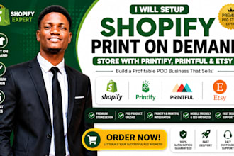 setup esty shopify print on demand store printify printful setup