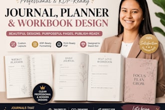 design a custom journal planner, workbook, and notebook for KDP