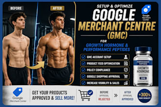 setup google merchant center gmc for growth hormone and performance peptides