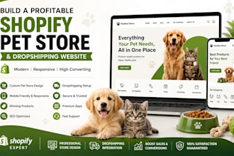 build a profitable shopify pet store and dropshipping website
