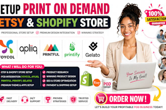 setup print on demand etsy shopify store yoycol apliiq printful printify gelato