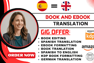 be your ebook translation, book translator, english to spanish translation