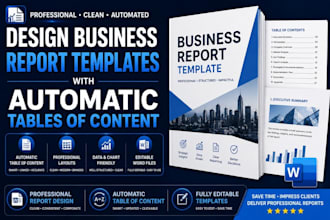 design business report templates with automatic tables of content