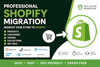 migrate magento, bigcommerce, shopware store to shopify, shopify plus