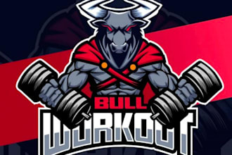 create new style bodybuilding mascot logo design service