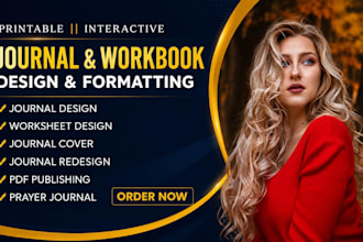 design printable journal, digital planner, workbook and editable canva template