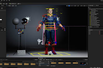 stylized daz 3d character modeling 3d rig for game and animation in blender, cc4