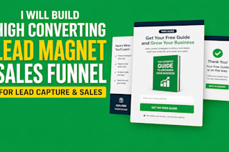 create a lead magnet funnel, opt in page, and lead capture landing page design