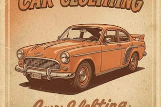 design vintage retro illustration for car clothing