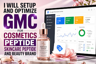 setup and optimize gmc for cosmetic peptide skincare peptide and beauty brand