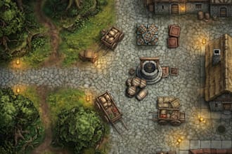 digital illustrated map for games, books, worldbuilding