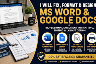 fix edit format and design your ms word or google doc document layout formatting