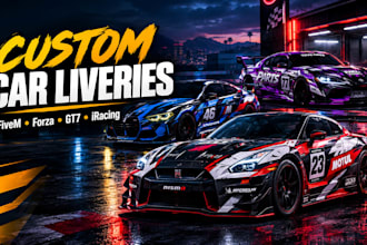 create custom car liveries for fivem, forza, gt7 and iracing