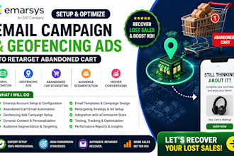 setup emarsys email campaign geofencing ads campaign to retarget abandoned cart