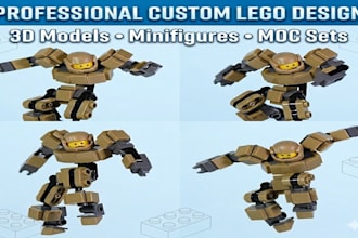 design custom 3d lego models, minifigures, moc sets and instructions