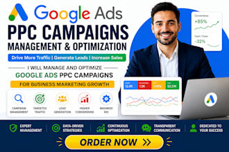 setup and optimize highly google ads PPC campaign email marketing flows SEM