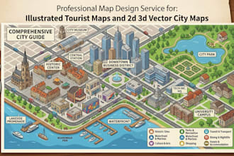 site plan design for vector map city map, tourist map and map illustration