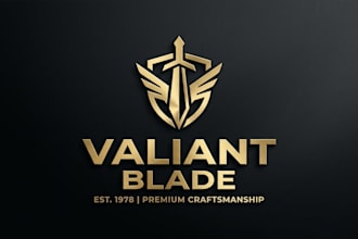 design a professional blade brand logo with bold and premium branding