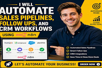 automate sales pipelines, follow ups, and CRM workflows using n8n