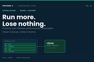 set up proxmox or vmware virtualization with veeam backup