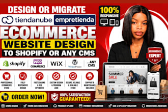 design migrate redesign tiendanube or empretienda store to shopify or any cms