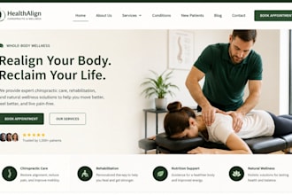 design squarespace healthcare nutrition website chiropractic rehab herbal websit