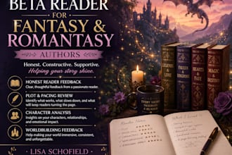 beta read your indie, romantasy manuscripts