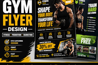 design gym flyers and fitness promotion flyers