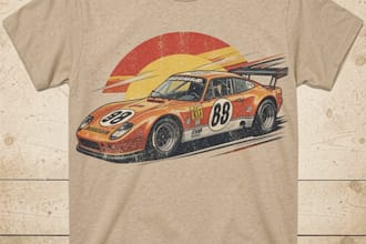 design 90s vintage racing car tshirt graphic