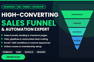 build and automate your sales funnel and online course in gohighlevel