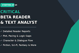 be your critical beta reader and text analyst