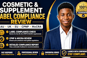 review supplement and cosmetic labels for au UK eu compliance, cpnp and mocra