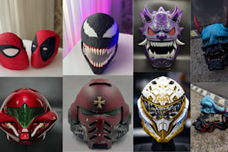 design print paint and ship custom 3d mask 3d helmet cosplay armour stl model