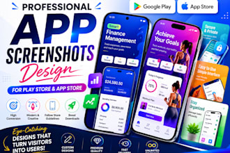 design app store screenshots, play store or app screenshot