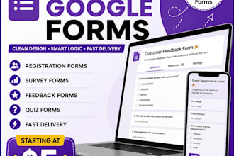create professional google forms, surveys, and registration forms