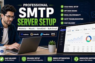 setup SMTP server, mailwizz, mautic and bulk email system