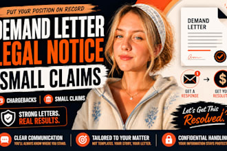 draft demand letter, legal notice, chargeback and small claims letter