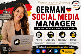 be your german socia media manager and content creator, virtual assistant ig,fb