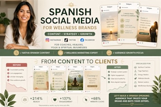 be your spanish socia media manager and content creator for wellness, spiritual