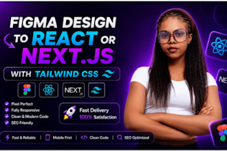 convert figma design to react or next js with tailwind CSS