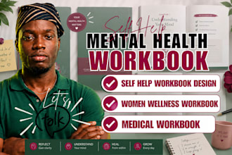 design self help mental health workbook medical workbook women wellness workbook