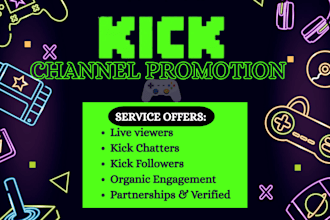 do twitch, kick channel promotion for organic growth and engagement