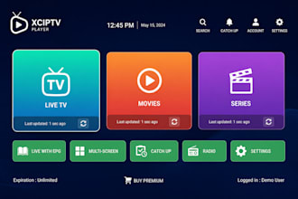 professional rebrand xciptv version 3004 with your name and logo