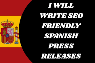 write SEO friendly spanish press release and distribution
