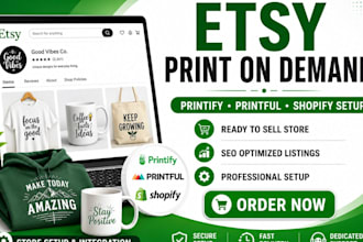 setup etsy shopify print on demand etsy printify printful print on demand store