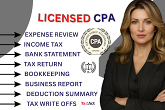do attestation, bookkeeping, tax filing, compilation as US licensed CPA in 24hrs